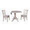 International Concepts Square 42 in Dual Drop Leaf Table with 2 Emily Side Chairs, Washed Gray Taupe, 42 W, 42 L, Wood K09-42DP-C617P - alternate 5